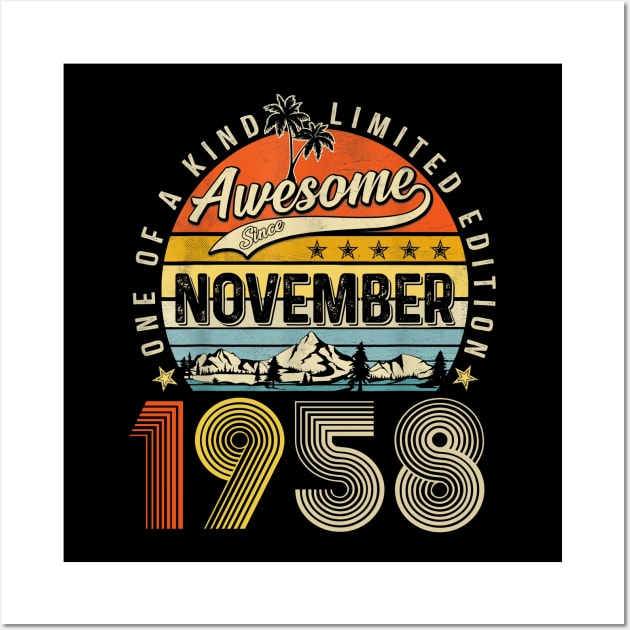 Awesome Since November 1958 Vintage 65th Birthday Wall Art by nakaahikithuy